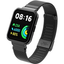 Xiaomi Redmi Watch 2 Lite Uyumlu Krd-66 Metal Kordon Hzrv - Siyah
