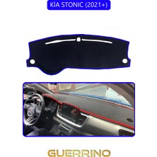 Kia Stonıc 2021+TORPİDO Koruma Halısı Mavi Kenar