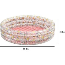 intex 86 cm Çiçek Desenli Şişme Bebek Havuzu – Yumuşak Tabanlı 1-5 Yaş