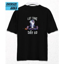 Let It Go Mode On – Sessiz Mesajlar Oversize Unisex T-Shirt Siyah