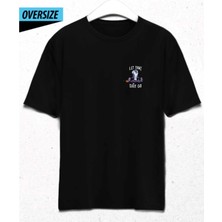 Let It Go Mode On – Sessiz Mesajlar Oversize Unisex T-Shirt Siyah