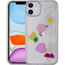 iPhone 11 Kılıf Figürlü Desenli Işıltılı Sert Hzrv Sos Kapak-No3