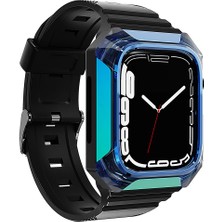 Watch 7 41MM Uyumlu Krd-88 Sert Pc Kasa Koruyuculu Uyumlu Kordon Hzrv - Mavi