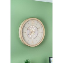 Krem Renkli 59X59X8,5 cm Duvar Saati, Modern ve Şık Dekorasyon Için Ideal