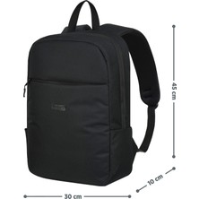 Siyah Su Geçirmez Laptop Sırt Çantası - Gizli Cepli , Sünger Destekli , 15.6-16.1-16.9 Inç Uyumlu