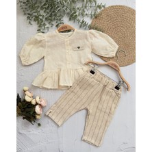 Pıt Pıt Gömlek Simli Pantolan Kız Takımı