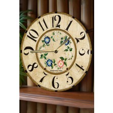 Sessiz Yuvarlak Ahşap Duvar Saati, Kuvars Hareketli, Şık ve Doğal Tasarım