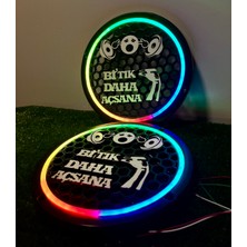 Özel Tasarım Bi Tık Daha Açsana Yazılı 20CM Midrange Hoparlör Kapağı Pixel Kayar Ledli 1takım 2 Adet