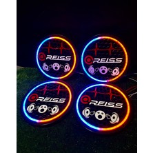 20CM Pixel Kayar Ledli Midrange Kapağı Reıs Yazılı Özel Tasarım 4 Adet 20CM Kayar Ledli + Kumanda