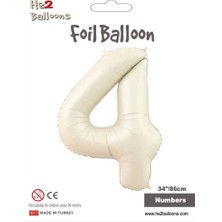 4 Rakam Krem Folyo Balon 34"