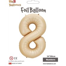 8 Rakam Karamel Folyo Balon 34"