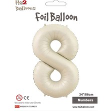 8 Rakam Krem Folyo Balon 34"