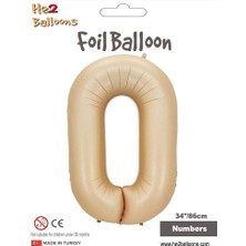 0 Rakam Karamel Folyo Balon 34"