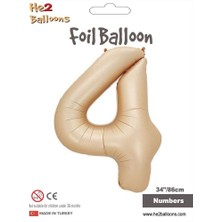 4 Rakam Karamel Folyo Balon 34"