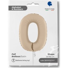 0 Rakam Satin Cream Folyo Balon 26"