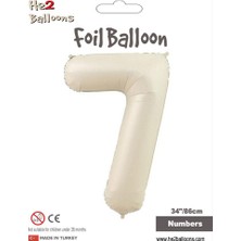7 Rakam Krem Folyo Balon 34"