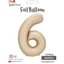6 Rakam Karamel Folyo Balon 34"