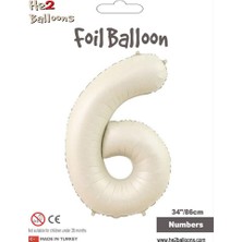 6 Rakam Krem Folyo Balon 34"