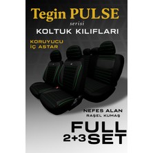 Dacia Duster 2010–2024 Pulse Serisi Raşel Siyah Yeşil Koltuk Kılıfı
