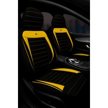 Fiat Tempra Station Wagon 1990–1995 Pulse Serisi Raşel Siyah Sarı Koltuk Kılıfı