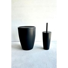 Plastik Pure 2'li Banyo Seti Çöp Kovası Tuvalet Fırçası Siyah Ansan Metal ve Plastik San.ve Tic.ltd