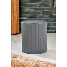 Line Çizgili Yuvarlak Kapaklı Klik Çöp Kovası Banyo Mutfak