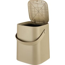 Tutma Saplı Iç Kovalı Tezgah Üstü Mutfak ve Banyo Çöp Kovası 8 Lt - Latte