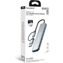 Fulltech FH28 7-In-2 Usb-C+A Çoklayıcı | 5x USB Girişi + 2x Usb-C | 5gbps Hızlı Veri Aktarımı | Laptop & MacBook Uyumlu Çoklu Port Adaptör