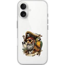 Dali Design iPhone 16 Plus Uyumlu Şeffaf Kılıf Pirate 3 Tasarımlı