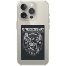 Dali Design iPhone 15 Pro Uyumlu Şeffaf Kılıf Scorpions Tasarımlı