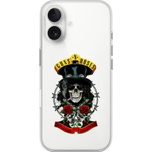 Dali Design iPhone 16 Plus Uyumlu Şeffaf Kılıf Guns N' Roses Tasarımlı