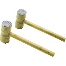 Marsilyan Metal Çift Başlı Ahşap Saplı Tokmak - Et Dövecek Tokmak= 4.3 X 10cm Saplı=25.5cm