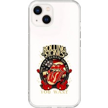 Dali Design iPhone 13 Mini Uyumlu Şeffaf Kılıf Rolling Stones Tasarımlı