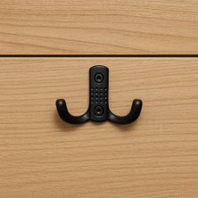 Noktalı Portmanto Vestiyer Duvar Dolap Elbise Askısı Siyah Metal Mobilya Kapı Askılığı Askılık (5 Adet)
