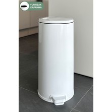 Cigo Pedallı Mutfak Banyo Çöp Kovası 20 Lt Beyaz-Iç Kısım Siyah