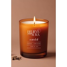 Doğal Soya Mum, Sandal Ağacı ve Amber Kokusu, 280 cc Bardak Mum