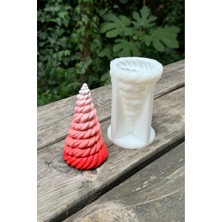 Beyaz Örgü Ağaç Silikon Mum Kalıbı, El Yapımı Dekoratif Ürünler Için Ideal