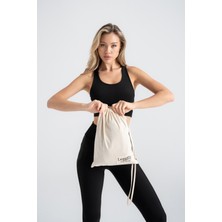 Kadın Sporcu Büstiyer Siyah Renk Destekli Push-Up Askılı Slim Fit Crop