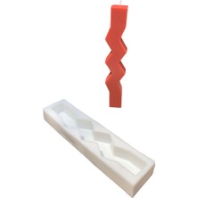 Uzun Zigzag Silikon Mum Kalıbı, Beyaz, 1 Adet, Şık ve Kullanışlı Tasarım