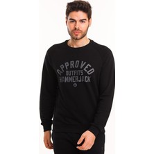 Odin Erkek Sweat Siyah U Yaka Standart Kalıp Erkek Sweatshirt