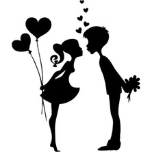 Süpriz Yapan Sevgililer Araba Oto Sticker Yapıştırma 15CM Siyah