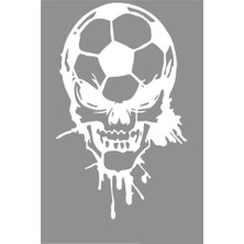 Futbol Topu ve Kuru Kafa Araç Oto Araba Sticker Yapıştırma 15CM Beyaz