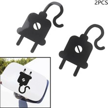 Elektrikli Araba Depo Kapağı Fiş Priz Resmi Sticker Etiketi Siyah Renk 14CM