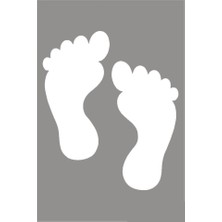 Bir Çift Ayak Izi Süsleme Oto Modifiye Araba Sticker 15CM Beyaz