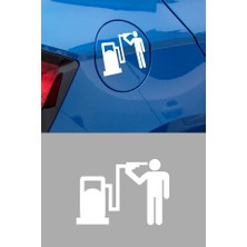Depo Yakıt Kapağı Oto Sticker Araba Sticker Beyaz Oto Sticker 15CM