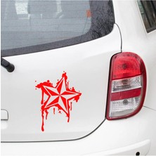 Army Asker Yıldız Içi Efektli Sticker 20 cm Kırmızı Renk