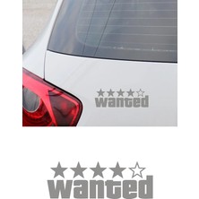 Wanted  Aranıyor Oto Sticker Araba Etiket Gri Renk 20CM