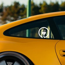 Elektirikli Araba Için Fiş Şarj Logosu Kelebek Cam Etiket Sticker 14CM 2ADET