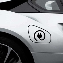 Elektirikli Araç Elektrikli Araba Depo Kapağı Fiş Priz Logosu Sticker Etiket