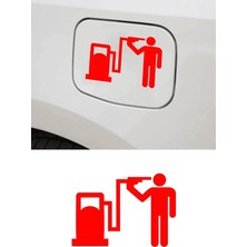 Depo Yakıt Kapağı Oto Sticker Araba Sticker Kırmızı Oto Sticker  15CM